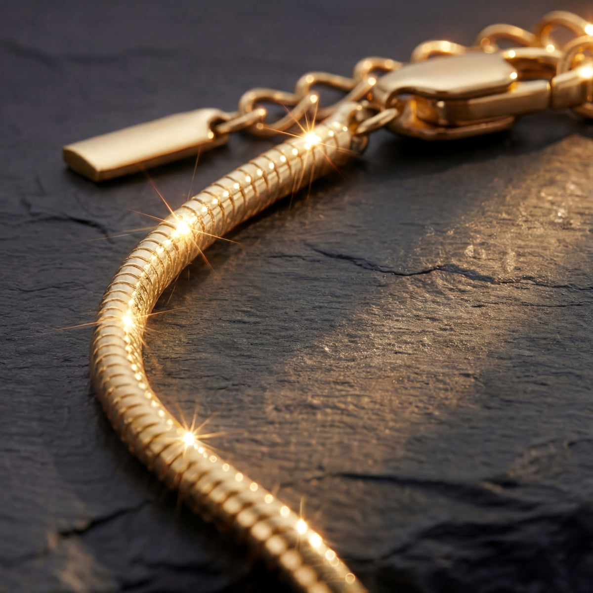 Polished Serpentine Bracelet - 1.8 MM