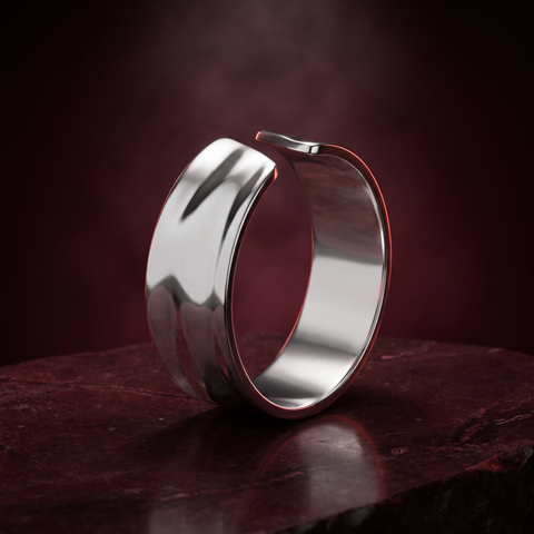 Bold Open Band Ring 8 MM - Silver
